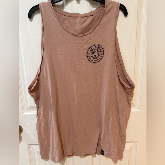 Pull&Bear Pink Sleeveless Muscle Tee Relaxed Fit - Picture 1 of 5